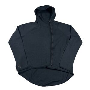 Nike Tech Hoodie Womens Small Black Fleece Asymmetric Cape Jacket Hooded Zip
